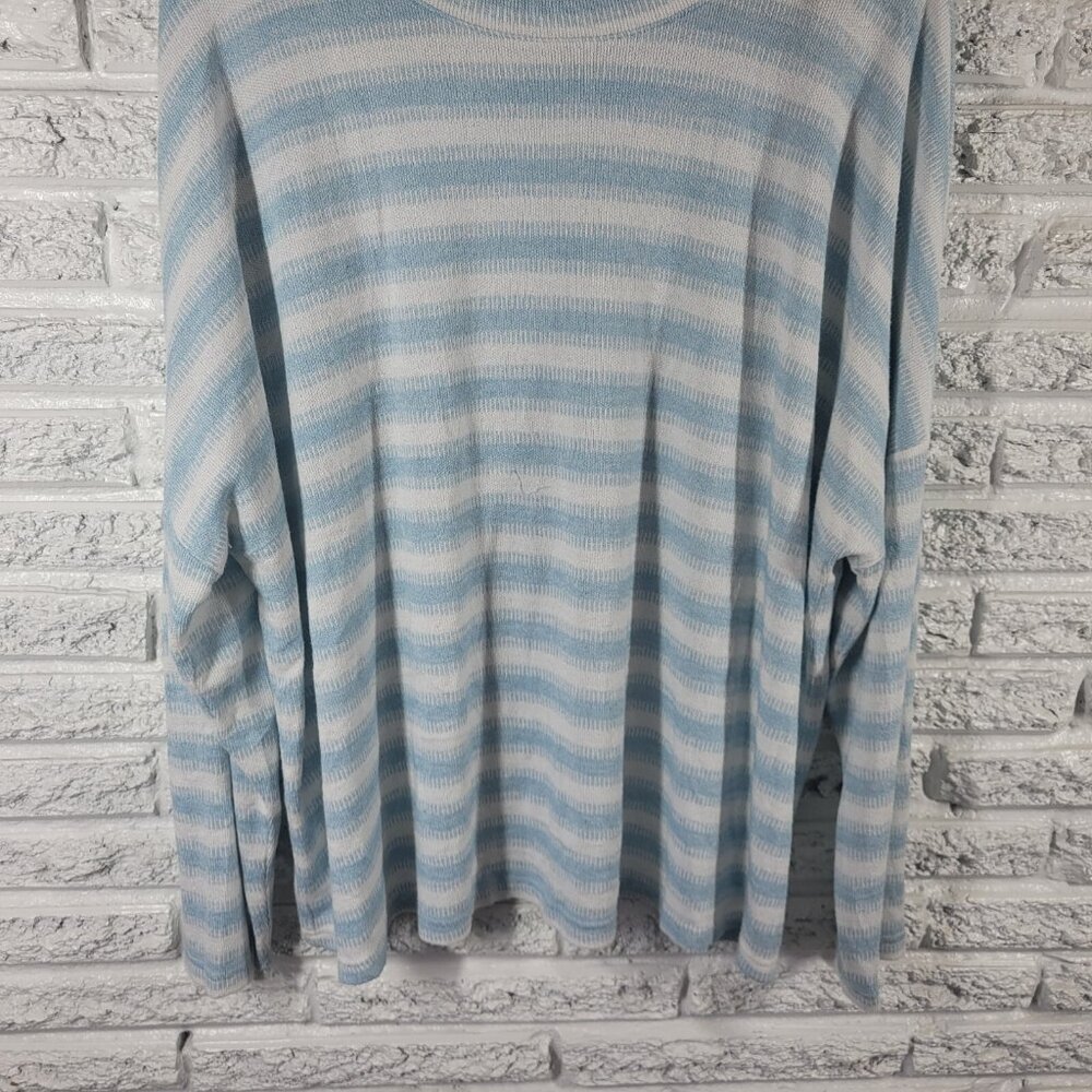 Time Tru Womens Sweater XXXL 22 Plus Long Sleeve Blue Stripe STR120XE - Picture 4 of 10